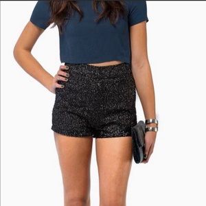 Tobi Black Sequin Shorts